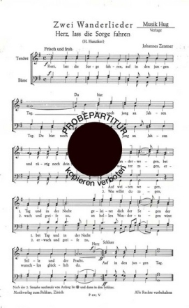 Johannes Zentner 2 Wanderlieder Mnnerchor