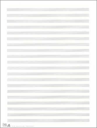 Notenpapier 34 x 25,5 cm 20 Systeme mit Hilfslinien  5 Bgen