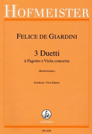 3 Duette fr Fagott und Viola Partitur und Stimmen