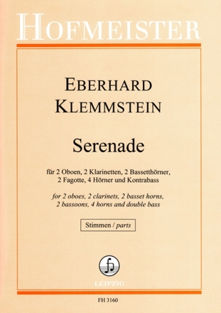 Serenade fr 2 Oboen, 2 Klarinetten, 2 Bassethrner, 2 Fagotte, 4 Hrner und Kb Stimmen