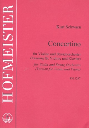 Concertino fr Violine und Streichorchester fr Violine und Klavier