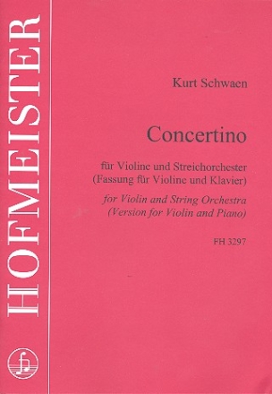 Concertino fr Violine und Streichorchester fr Violine und Klavier