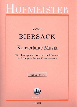 Konzertante Musik fr 2 Trompeten, Horn und Posaune Partitur