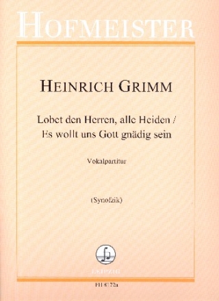 Lobet den Herren alle Heiden HGWV1,200 fr gem Chor a cappella Partitur