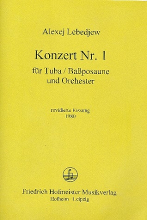 Konzert Nr.1 fr Tuba (Bassposaune) und Orchester Partitur
