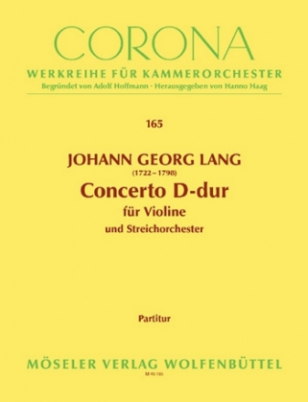 Concerto D-Dur Violine und Streichorchester Partitur