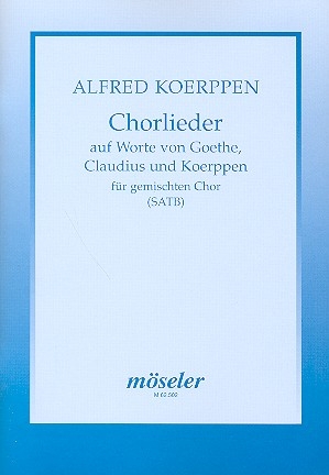 Chorlieder fr gem Chor a cappella Partitur