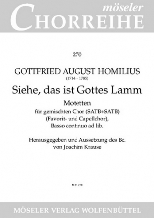 Siehe das ist Gottes Lamm fr gem Chor und Bc ad lib Partitur