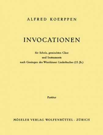 Invocationen gemischter Chor (SATB), Flte, Oboe, Violine, Violoncello, Kontrabass Partitur