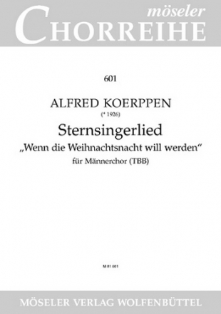 Sternsingerlied fr Mnnnerchor und Violoncello (Kontraba) ad lib. Partitur