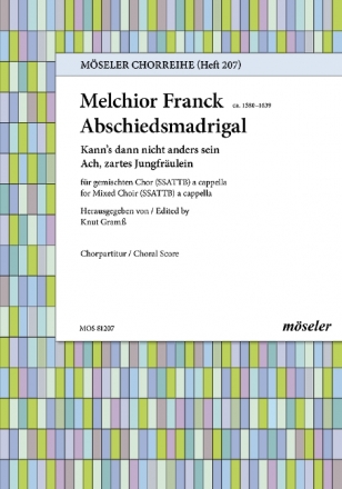 Abschiedsmadrigal gemischter Chor (SSATTB) Chorpartitur