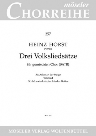 3 Volksliedstze fr gem Chor (SATB) a cappella Partitur