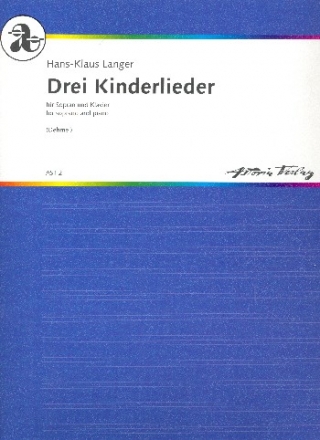 3 Kinderlieder fr Sopran und Klavier Partitur