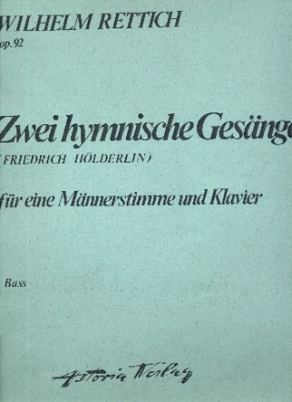 2 hymnische Gesnge op.92 fr Bass und Klavier Partitur