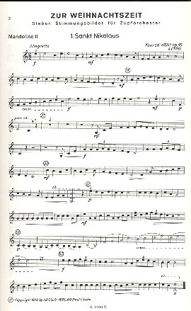 Zur Weihnachtszeit op.95 fr Zupforchester Mandoline 2