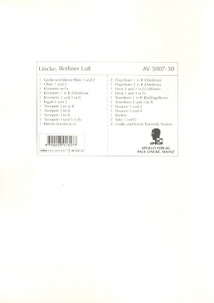 Berliner Luft fr Blasorchester Stimmen-Set