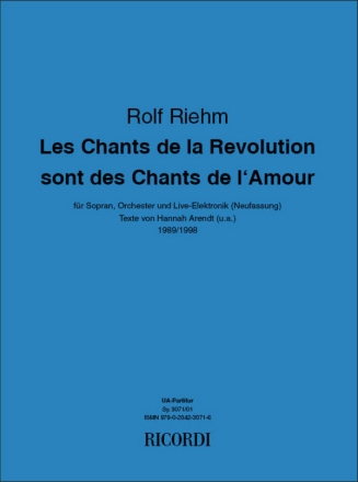 Rolf Riehm, Chants de la Rvolution sont des Chants de l'Amour Vocal and Orchestra Partitur