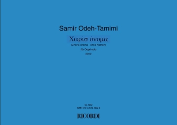 Samir Odeh-Tamimi, Chors noma (ohne Namen) Orgel Partitur