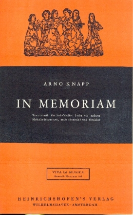 In Memoriam fr Violine solo (Melodieinstrument) und Streicher Partitur und Stimmen (solo-1-1-1-1)