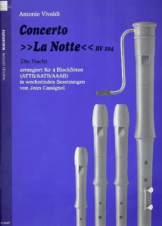 Concerto - La Notte RV104 fr 4 Blockflten (ATTB/AATB/AAAB) Partitur und Stimmen