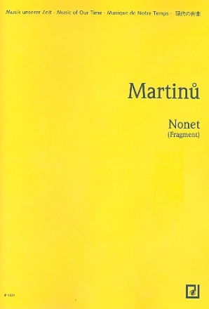 Nonet H 144  - (Fragment) fr Ensemble Studienpartitur