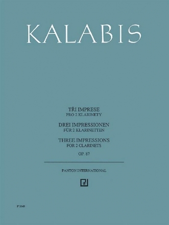 Kalabis, Viktor: Drei Impressionen op. 87 fr 2 Klarinetten