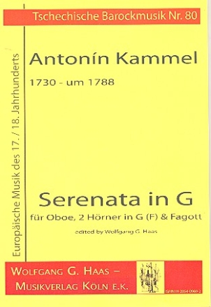 Serenata in G fr Oboe, 2 Hrner in G (F) und Fagott Partitur und Stimmen