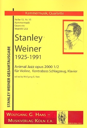 Animal Jazz WeinWV203 fr Violine, Kontrabass, Schlagzeug und Klavier Partitur und Stimmen