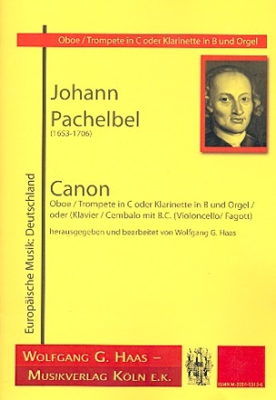 Canon fr Oboe (Trompete/Klarinette) und Orgel (Klavier/Cembalo) Partitur und Stimmen