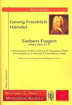 7 Fugen HWV605 - HWV611 fr Tuba 2 Trompeten in B/C, Horn in F und Posaune Partitur und Stimmen