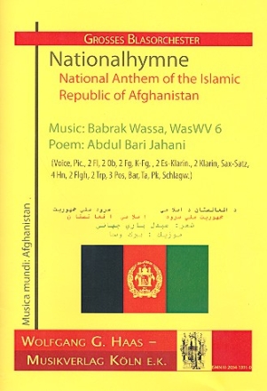 Nationalhymne Afghanistan fr grosses Blasorchester Partitur