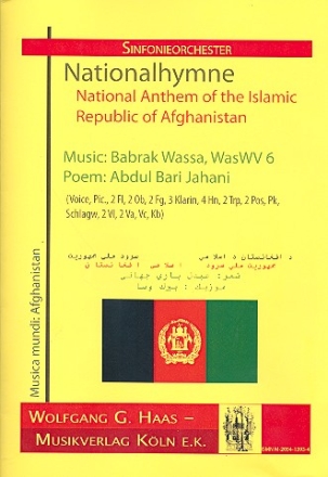 Nationalhymne Afghanistan fr Sinfonieorchester Partitur