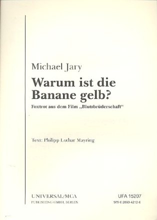 Warum ist die Banane gelb Einzelausgabe Gesang und Klavier