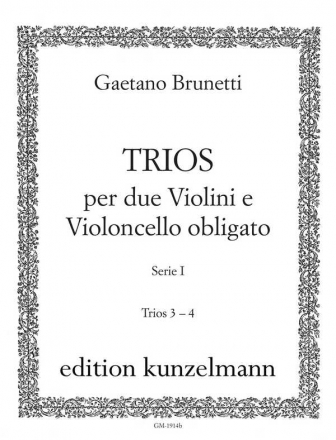 Trios Serie 1 Band 2 (Nr.3-4) fr 2 Violinen und Violoncello Partitur und Stimmen