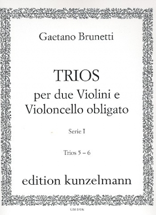 Trios Serie 1 Band 3 (Nr.5-6) fr 2 Violinen und Violoncello Partitur und Stimmen