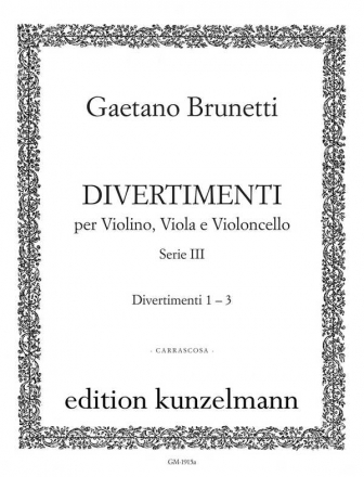 Divertimenti Serie 3 Band 1 (Nr.1-3) fr Violine, Viola und Violoncello Partitur und Stimmen