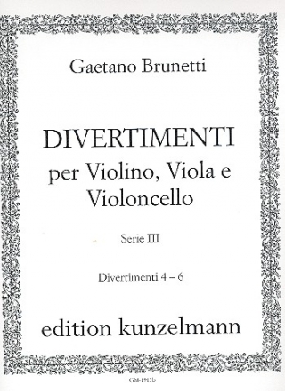 Divertimenti Serie 3 Band 2 (Nr.4-6) fr Violine, Viola und Violoncello Partitur und Stimmen
