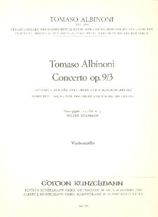 Concerto op.9,3 fr 2 Oboen und Streicher Violoncello/Kontrabass