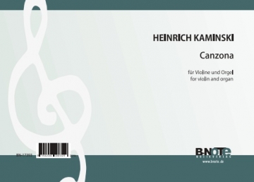 Kaminski, Heinrich, Canzona Violine,Orgel Spielnoten