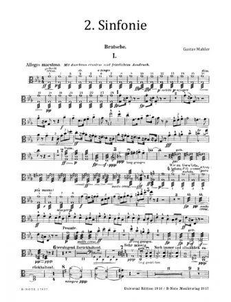 Mahler, Gustav, Sinfonie Nr. 2 'Auferstehung' Groes Orchester,Chor SATB Chorpartitur