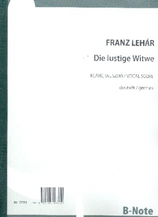 Die lustige Witwe  Klavierauszug (dt)