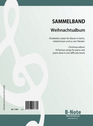 Weihnachtsalbum - 18 beliebte Lieder fr Klavier in leichten Bearbeitu Klavier Spielnoten