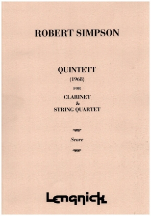 Quintett for clarinet and string quartet score