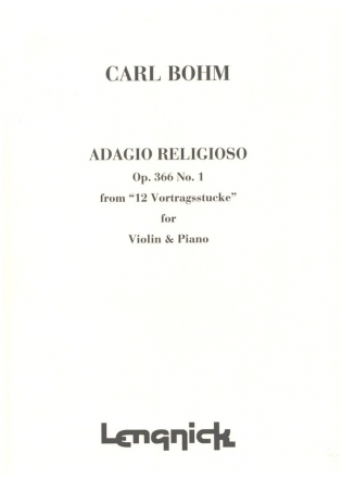 Adagio op.366,1 from '12 Vortragsstcke' for violin and piano