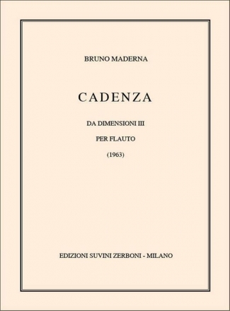 Cadenze da Dimensioni III (1963) per flauto