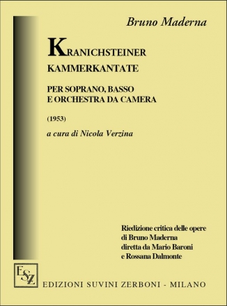 Kranichsteiner Kammerkantate (1953) per soprano, basso e orchestra da camera partitura (dt)