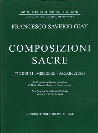 Composizioni Sacre Te Deum, Miserere, Sacrificium Solo, Choir and Orchestra Partitur