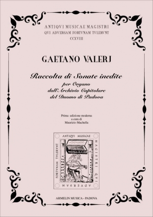 Valerj, Gaetano Raccolta di Sonate inedite per Organo  dall'Archivio Capitolare del Du