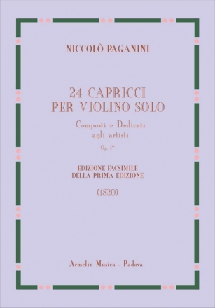 Paganini, Niccol 24 Capriccci. Edizione fac-simile della prima edizione 1820