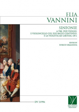 Elia Vannini, Sinfonie 2 Violins, Cello, BC and Organ Set